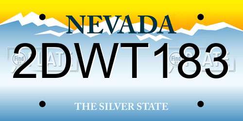 2DWT183 Nevada License Plate