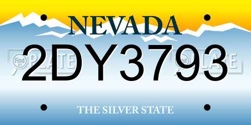 2DY3793 Nevada License Plate