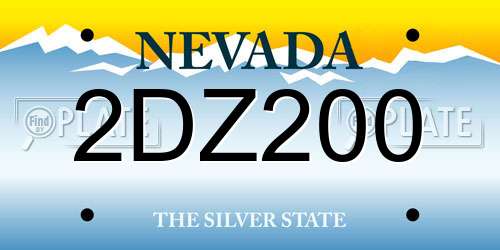 2DZ200 Nevada License Plate