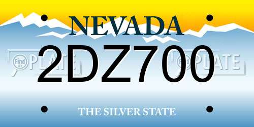 2DZ700 Nevada License Plate