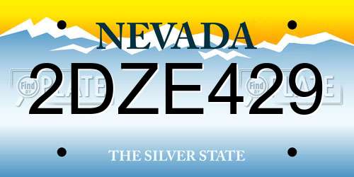 2DZE429 Nevada License Plate