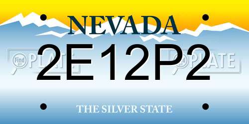 2E12P2 Nevada License Plate