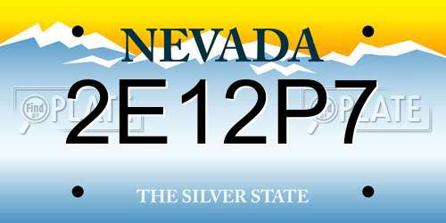 2E12P7 Nevada License Plate
