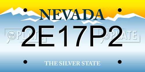 2E17P2 Nevada License Plate