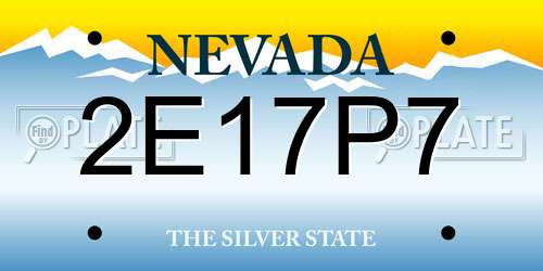 2E17P7 Nevada License Plate