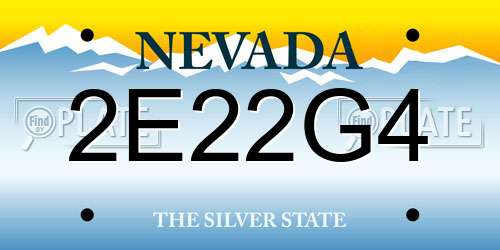 2E22G4 Nevada License Plate