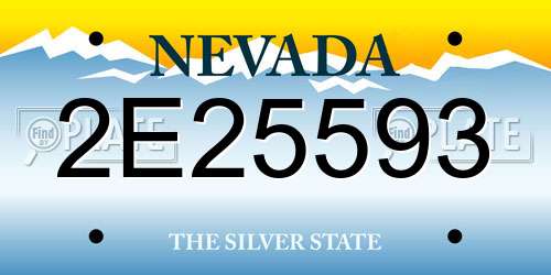 2E25593 Nevada License Plate