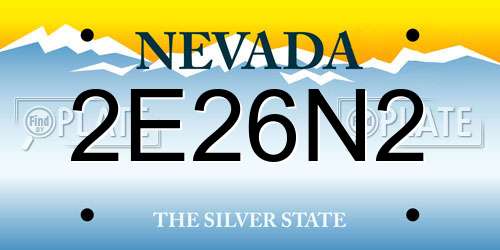 2E26N2 Nevada License Plate