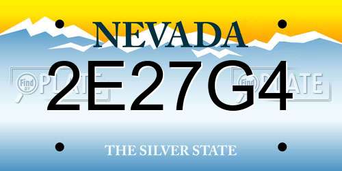 2E27G4 Nevada License Plate