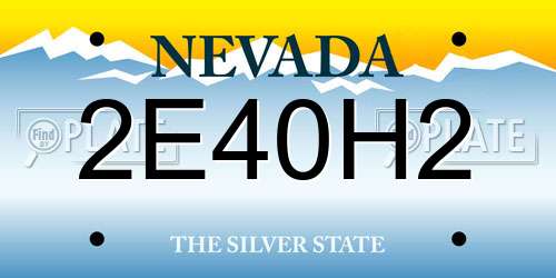 2E40H2 Nevada License Plate
