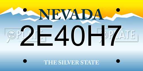 2E40H7 Nevada License Plate