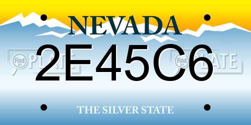 2E45C6 Nevada License Plate