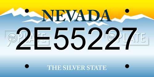 2E55227 Nevada License Plate