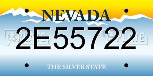 2E55722 Nevada License Plate