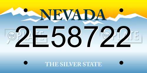 2E58722 Nevada License Plate
