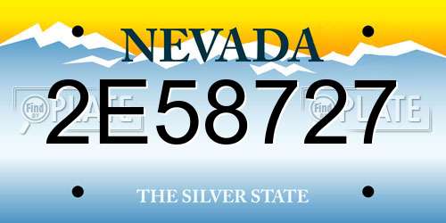 2E58727 Nevada License Plate