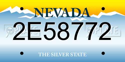 2E58772 Nevada License Plate