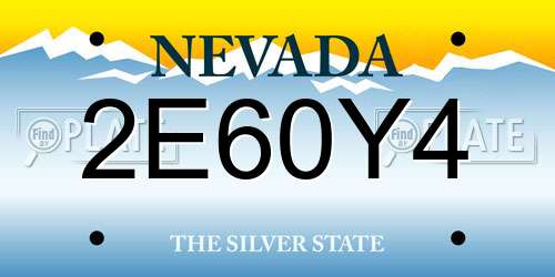 2E60Y4 Nevada License Plate