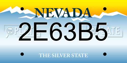 2E63B5 Nevada License Plate