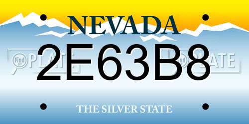2E63B8 Nevada License Plate