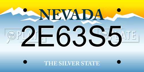 2E63S5 Nevada License Plate