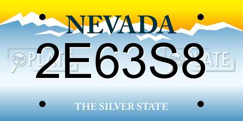 2E63S8 Nevada License Plate