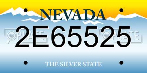 2E65525 Nevada License Plate