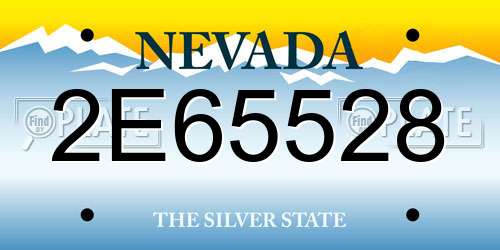 2E65528 Nevada License Plate