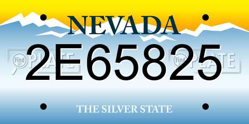 2E65825 Nevada License Plate