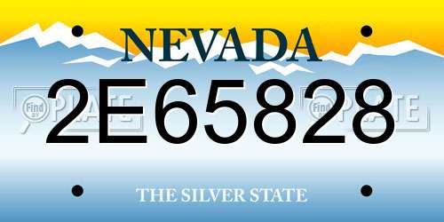 2E65828 Nevada License Plate