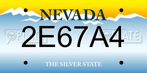 2E67A4 Nevada License Plate