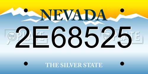 2E68525 Nevada License Plate