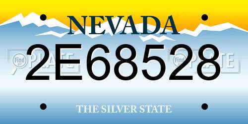 2E68528 Nevada License Plate