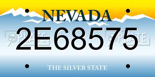 2E68575 Nevada License Plate