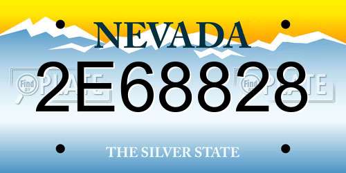 2E68828 Nevada License Plate