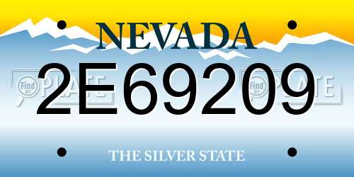 2E69209 Nevada License Plate