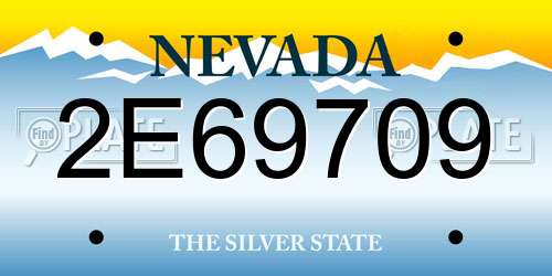 2E69709 Nevada License Plate