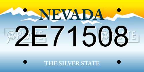 2E71508 Nevada License Plate