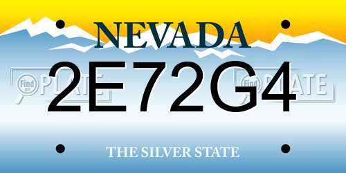 2E72G4 Nevada License Plate