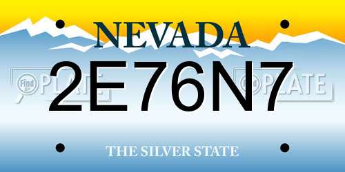 2E76N7 Nevada License Plate