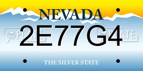2E77G4 Nevada License Plate