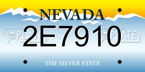 2E7910 Nevada License Plate