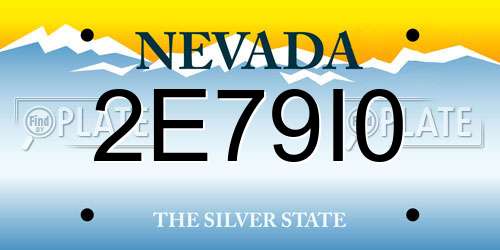 2E79I0 Nevada License Plate