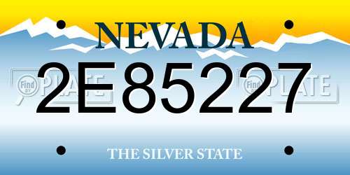 2E85227 Nevada License Plate