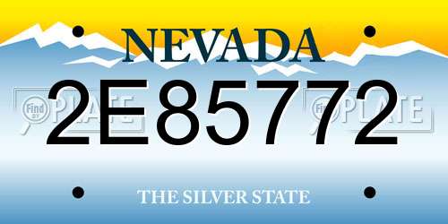 2E85772 Nevada License Plate