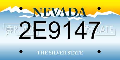2E9147 Nevada License Plate