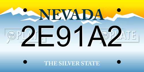 2E91A2 Nevada License Plate