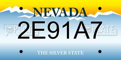 2E91A7 Nevada License Plate