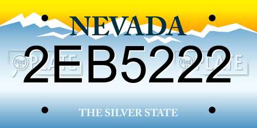 2EB5222 Nevada License Plate