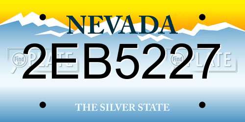 2EB5227 Nevada License Plate